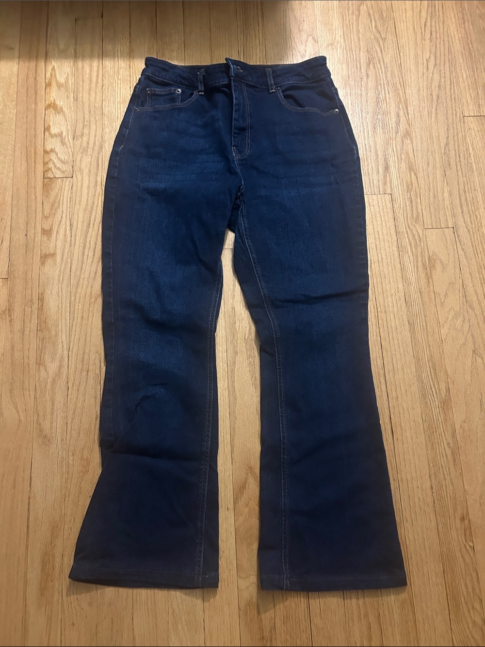 High-Rise Dark Blue Flare Jeans for Women